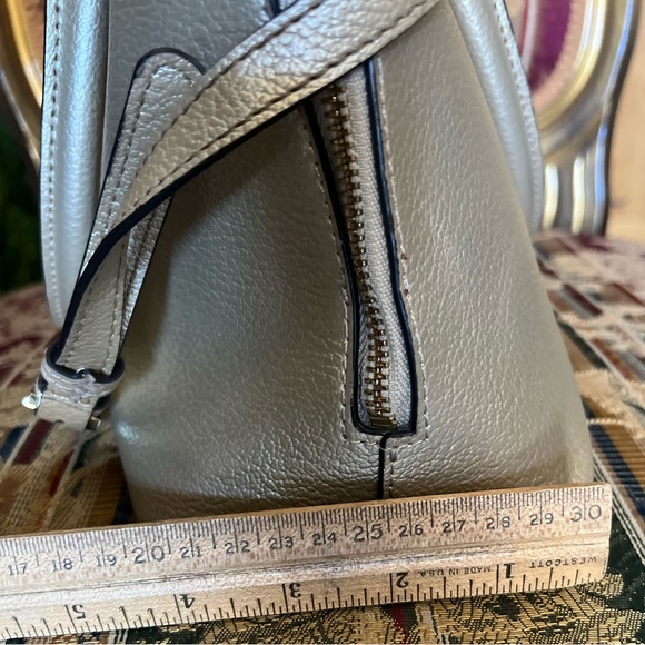 Calvin Klein Brooke leather satchel shoulder bag champagne color handbag - Picture 7 of 15